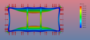Illustration models less than 2mm of variable displacement of the plate under vacuum pressure using internal structural supports